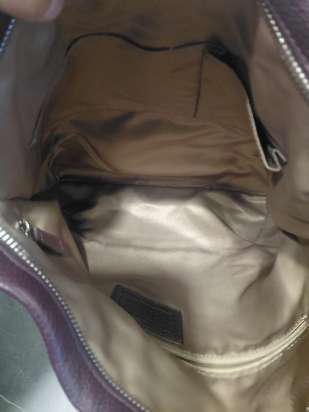 Coach Pebbled Leather Shoulder Bag/ Crossbody in Deep Plum.